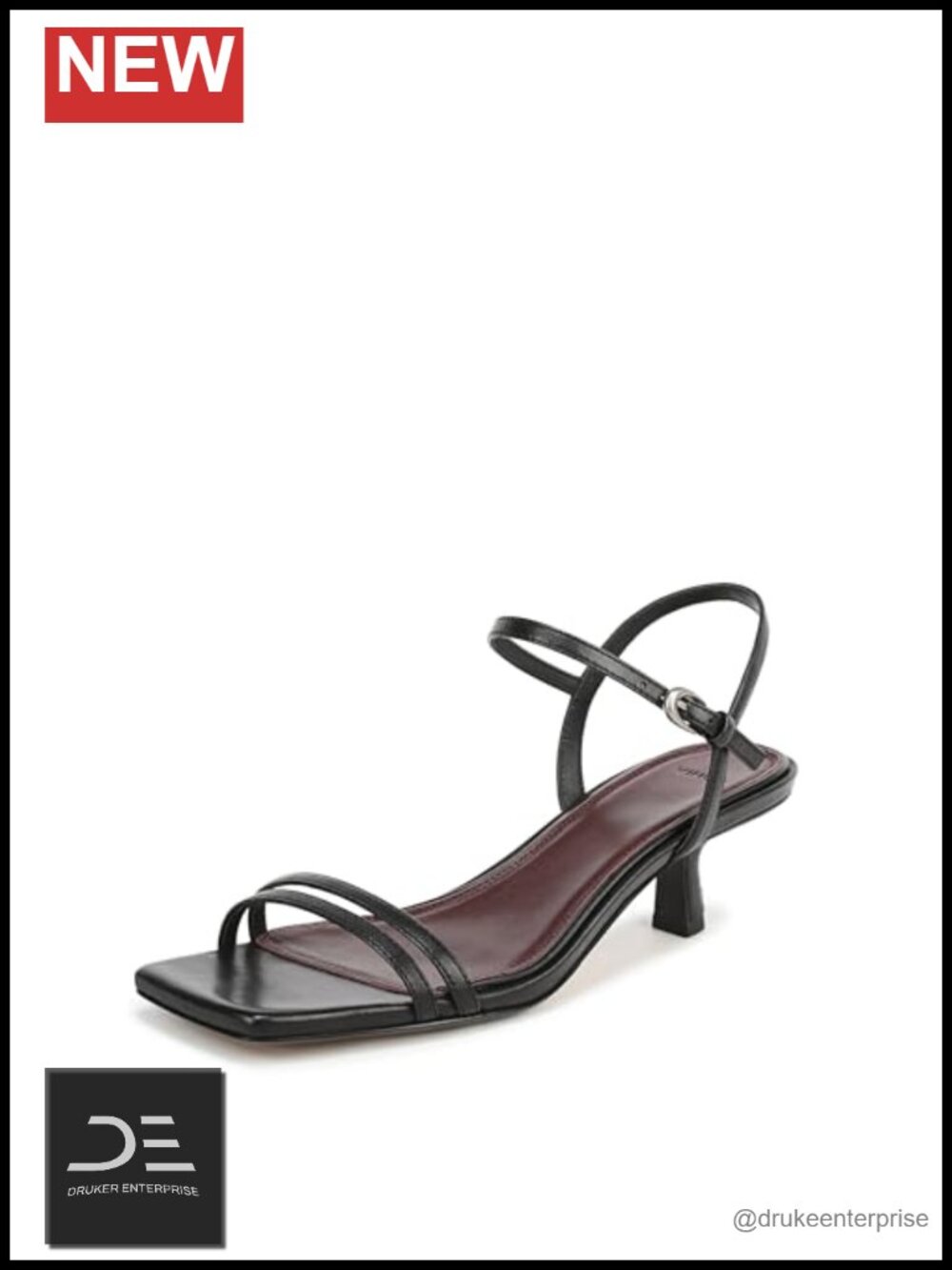 Women's Heeled Sandals Open Toe Slide Genuine Leather Kitten Heel